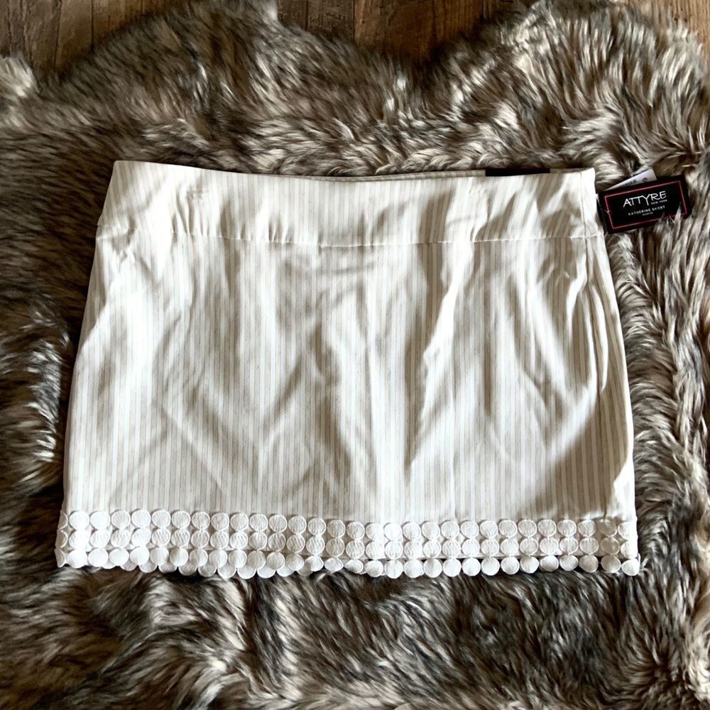 Attyre Plus Sz Katherine Striped Embroidered Skort 22W